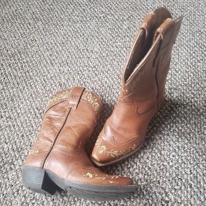 ARIAT Toddler leather embroidered cowboy boots